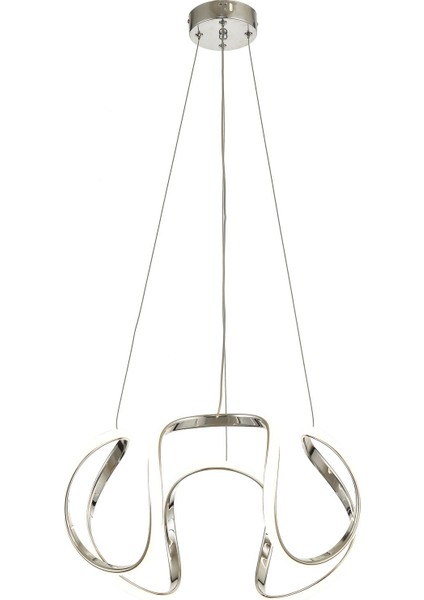 Rumi 50 cm Dimmer Kumandalı 3 Renk Ledli (Sarı-Beyaz-Gün Işığı) Modern Sarkıt Avize - Krom modelleri