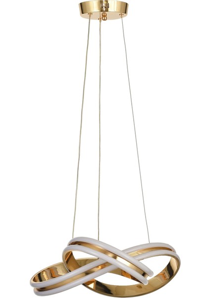 Atom 40 cm Dimmer Kumandalı 3 Renk Ledli (Sarı-Beyaz-Gün Işığı) Modern Sarkıt Avize - Gold fiyatları