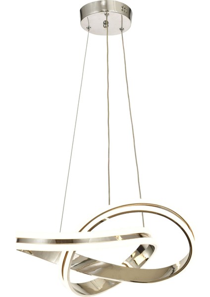 Atom 40 cm Dimmer Kumandalı 3 Renk Ledli (Sarı-Beyaz-Gün Işığı) Modern Sarkıt Avize - Krom fırsatları