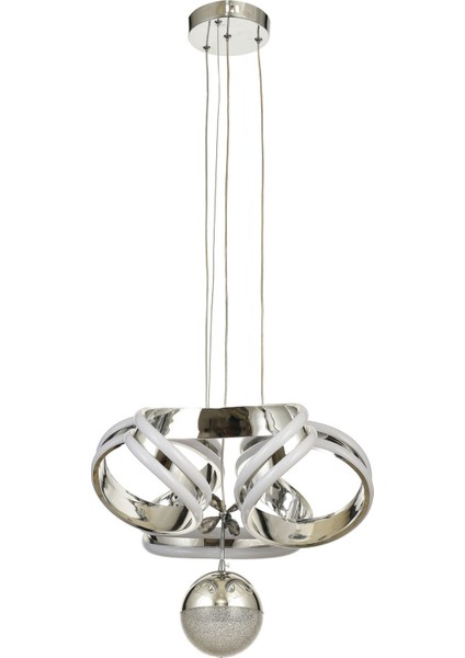 Salvo 35 cm Tekli Dimmer Kumandalı 3 Renk Ledli (Sarı-Beyaz-Gün Işığı) Modern Sarkıt Avize - Krom