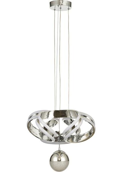 Salvo 35 cm Tekli Dimmer Kumandalı 3 Renk Ledli (Sarı-Beyaz-Gün Işığı) Modern Sarkıt Avize - Krom modelleri