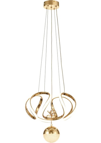 Rumi Tekli Dimmer Kumandalı 3 Renk Ledli (Sarı-Beyaz-Gün Işığı) Modern Sarkıt Avize - Gold modelleri