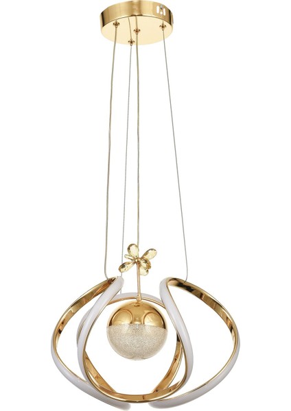 Vira Tekli Dimmer Kumandalı 3 Renk Ledli (Sarı-Beyaz-Gün Işığı) Modern Sarkıt Avize - Gold fiyatları