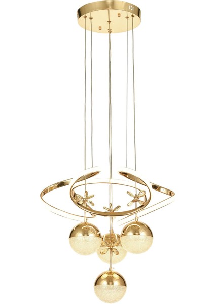 Felin 4'Lü Dimmer Kumandalı 3 Renk Ledli (Sarı-Beyaz-Gün Işığı) Modern Sarkıt Avize - Gold modelleri