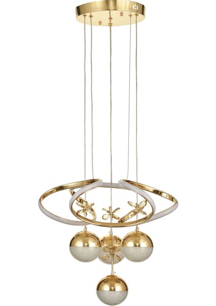 Felin 4'Lü Dimmer Kumandalı 3 Renk Ledli (Sarı-Beyaz-Gün Işığı) Modern Sarkıt Avize - Gold fırsatları