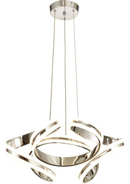 Salvo 50 cm Dimmer Kumandalı 3 Renk Ledli (Sarı-Beyaz-Gün Işığı) Modern Sarkıt Avize - Krom modelleri