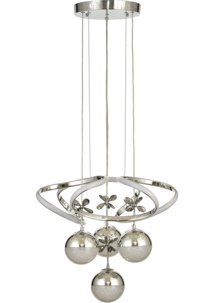 Felin 4'Lü Dimmer Kumandalı 3 Renk Ledli (Sarı-Beyaz-Gün Işığı) Modern Sarkıt Avize - Krom fiyatları