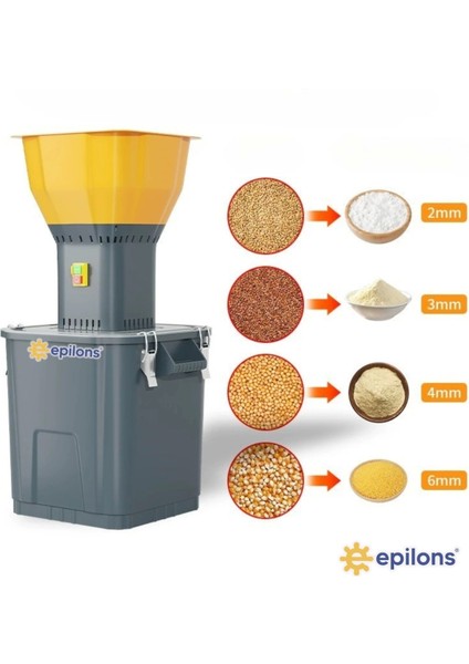 Epilons Pro 1300W Elektrikli Tahıl ve Baharat Öğütücü – 0,6-8 mm Ayarlanabilir Granül, Paslanmaz Çelik fiyatları