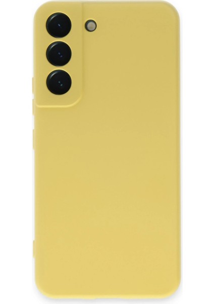 Samsung Galaxy S22 Kılıf Nano Içi Kadife Silikon - Sarı Arbkd