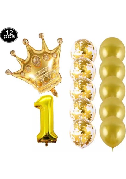 Kırmızı Kral Temalı Balon ve Tacı Seti, Kutlama Için Eğlenceli Seçenek