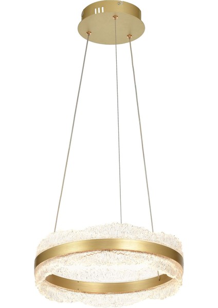 Toledo 40 cm Dim Kumandalı 3 Renk Ledli (Sarı-Beyaz-Gün Işığı) Modern Akrilik Avize -Sarı Yaldız fiyatları