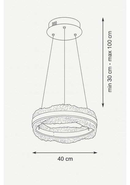 Toledo 40 cm Dim Kumandalı 3 Renk Ledli (Sarı-Beyaz-Gün Işığı) Modern Akrilik Avize -Sarı Yaldız fırsatları