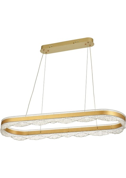 Estilo 100x30 cm Dim Kumandalı 3 Renk Ledli (Sarı-Beyaz-Gün Işığı) Modern Akrilik Avize -Sarı Yaldız fiyatları