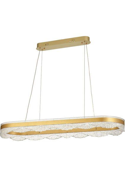 Estilo 100x30 cm Dim Kumandalı 3 Renk Ledli (Sarı-Beyaz-Gün Işığı) Modern Akrilik Avize -Sarı Yaldız modelleri