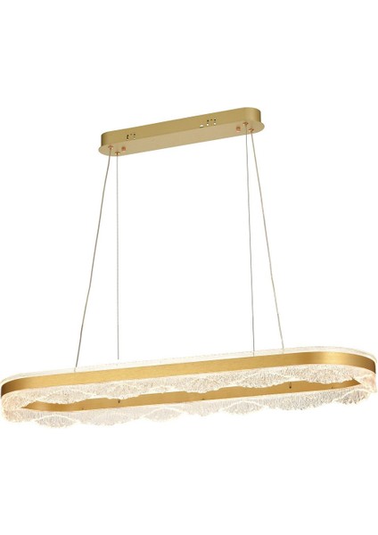 Estilo 100x30 cm Dim Kumandalı 3 Renk Ledli (Sarı-Beyaz-Gün Işığı) Modern Akrilik Avize -Sarı Yaldız fırsatları