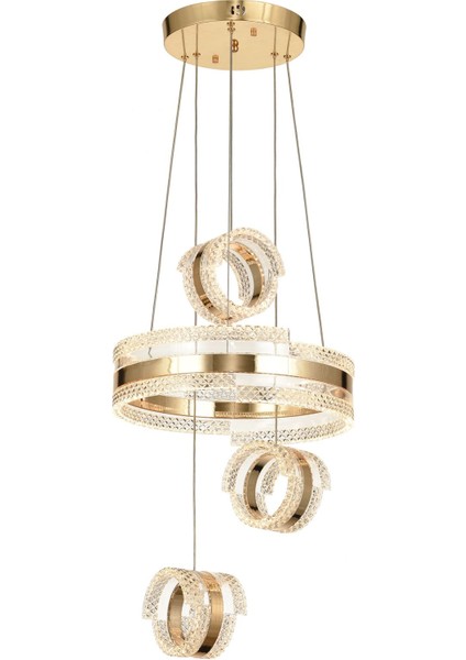 Savona 3 Lü Dimmer Kumandalı 3 Renk Ledli (SARI-BEYAZ-GÜN IŞIĞI) Modern Akrilik Avize -gold fiyatları