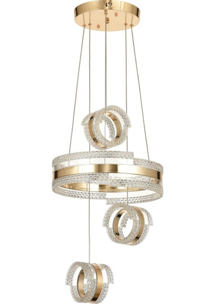 Savona 3 Lü Dimmer Kumandalı 3 Renk Ledli (SARI-BEYAZ-GÜN IŞIĞI) Modern Akrilik Avize -gold modelleri