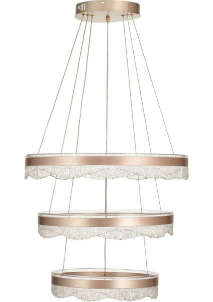 Estilo 3 Katlı Dimmer Kumandalı 3 Renk Ledli (Sarı-Beyaz-Gün Işığı) Modern Akrilik Avize - Brown fırsatları