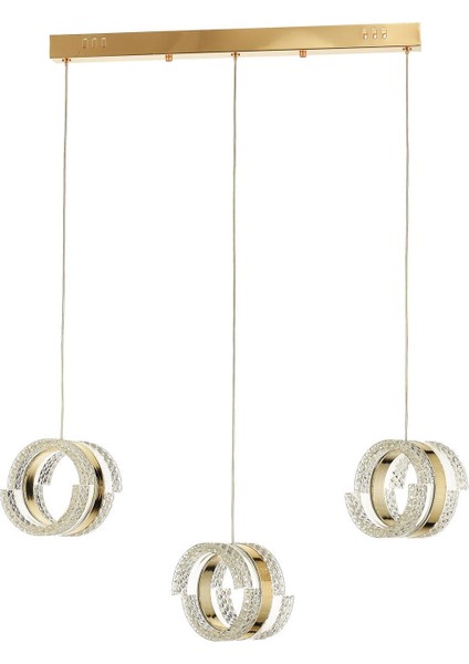 Savona 3 lü Yemek Masası Üstü Dim Kumandalı 3 Renk Ledli (Sarı-Beyaz-Gün Işığı) Akrilik Avize -Gold modelleri