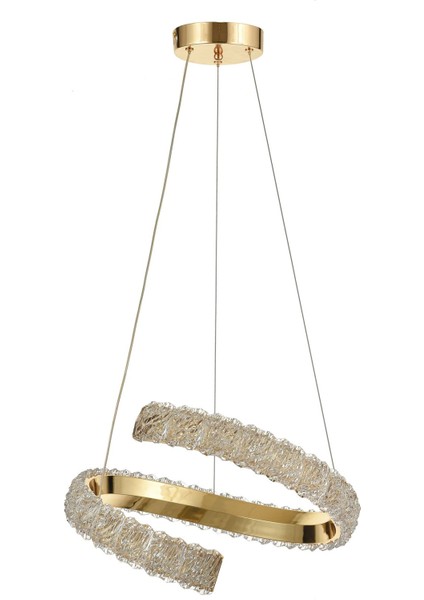Milly 40 cm Dimmer Kumandalı 3 Renk Ledli (Sarı-Beyaz-Gün Işığı) Modern Akrilik Avize - Gold
