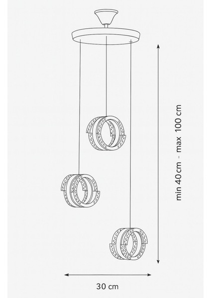 Savona 3 lü Sarkıt Dimmer Kumandalı 3 Renk Ledli (Sarı-Beyaz-Gün Işığı) Modern Akrilik Avize -Gold indirimleri