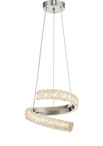 Milly 30 cm Dimmer Kumandalı 3 Renk Ledli (Sarı-Beyaz-Gün Işığı) Modern Akrilik Avize -Krom