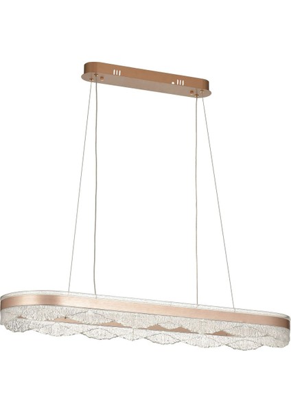 Estilo 100x30 Cm Dimmer Kumandalı 3 Renk Ledli (SARI-BEYAZ-GÜN IŞIĞI) Modern Akrilik Avize - Bronz