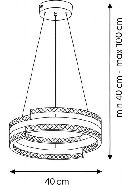 Savona 40 Cm Dimmer Kumandalı 3 Renk Ledli (SARI-BEYAZ-GÜN IŞIĞI) Modern Akrilik Avize -gold indirimleri
