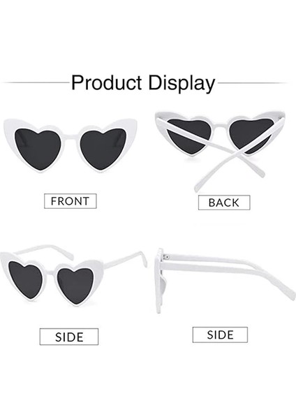 Beyaz Renk Kalp Gelin Düğün Gözlüğü 15X5 cm modelleri