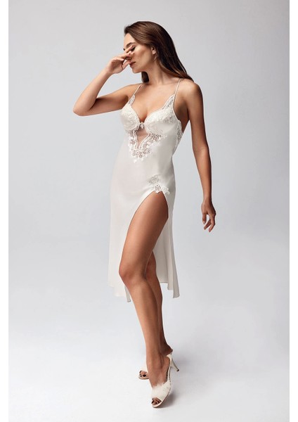 Freshness 9950-GS Saten Ortişli Gecelik Sabahlık Takım modelleri