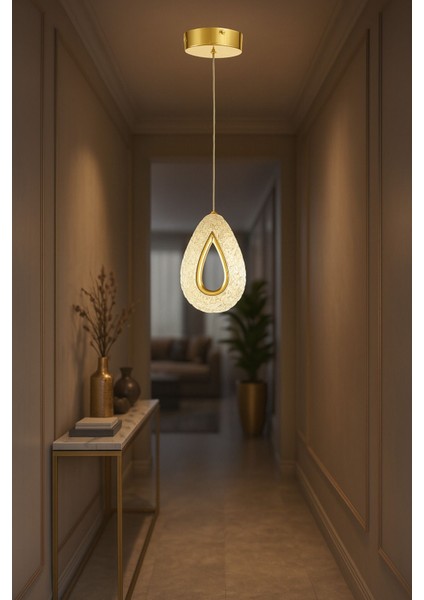 Dali Tekli Ledli Modern Lüks Sarkıt Avize (3 RENK LED; SARI-BEYAZ-GÜN IŞIĞI) - Gold fiyatları