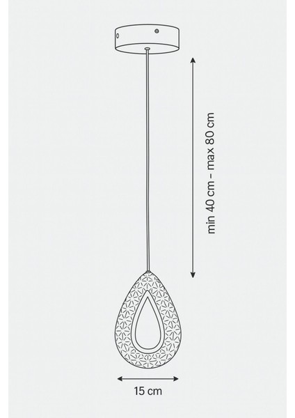 Dali Tekli Ledli Modern Lüks Sarkıt Avize (3 RENK LED; SARI-BEYAZ-GÜN IŞIĞI) - Gold