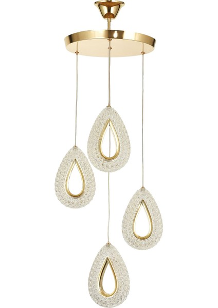 Dali 4'Lü Ledli Dim Kumandalı Modern Akrilik Sarkıt Avize (3 Renk Led; Sarı-Beyaz-Gün ışığı) - GOLD fiyatları
