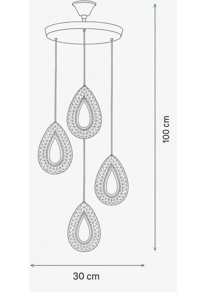 Dali 4'Lü Ledli Dim Kumandalı Modern Akrilik Sarkıt Avize (3 Renk Led; Sarı-Beyaz-Gün ışığı) - GOLD indirimleri
