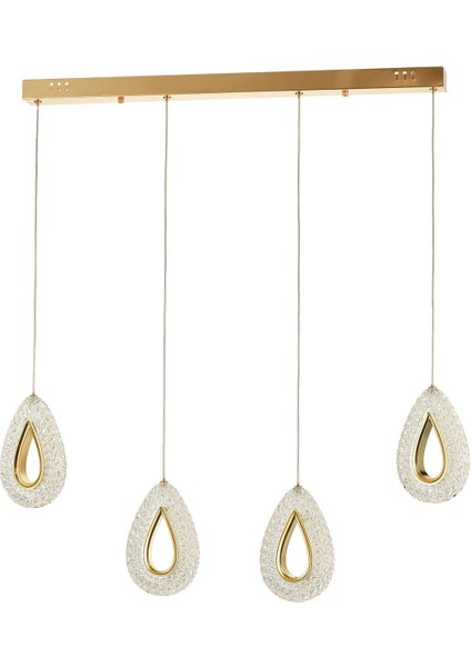 Dali 4'Lü Ledli Dim Kumandalı Modern Yemek Masası Üstü Avize (3 Renk Led; Sarı-Beyaz-Gün ışığı)-GOLD fiyatları
