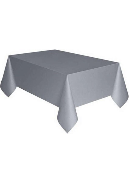 Şık Gümüş Renk Tek Kullanımlık Masa Örtüsü, Pratik ve Zarif Kullanım Sağlar.