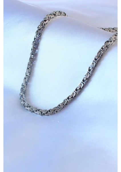 Bakımlı Erkek Için Silver Çelik Kral Zincir Stil Kolye