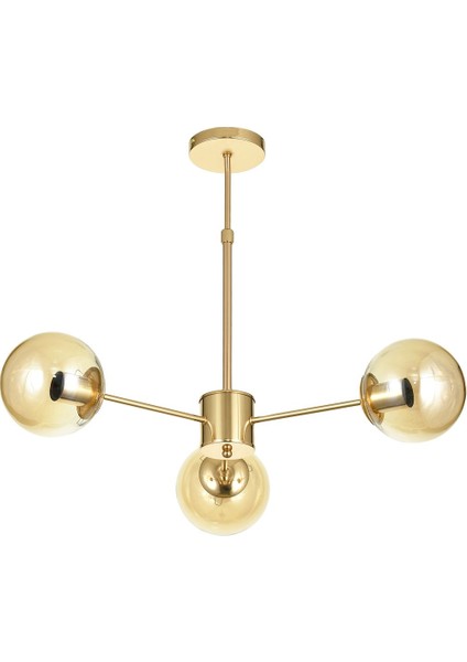 Miya 3 lü Bal Camlı Salon Oturma Odası Modern Sarkıt Avize - (Gold Kaplama) fiyatları