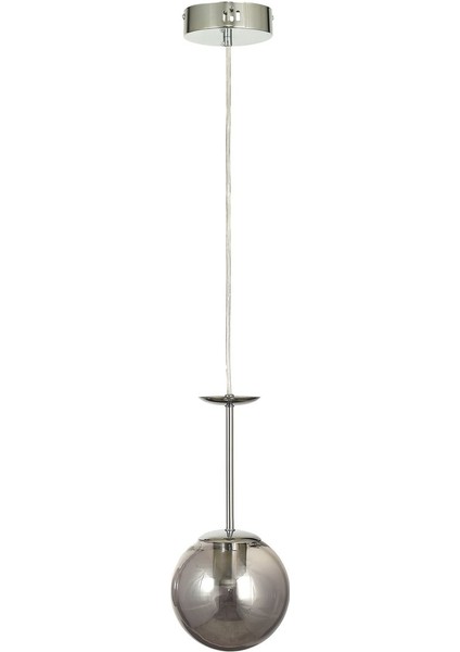 Pinza Tekli Füme Camlı Salon Oturma Odası Modern Avize - (Krom Kaplama)