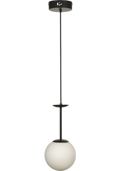 Pinza Tekli Beyaz Camlı Salon Oturma Odası Modern Avize - (Siyah)