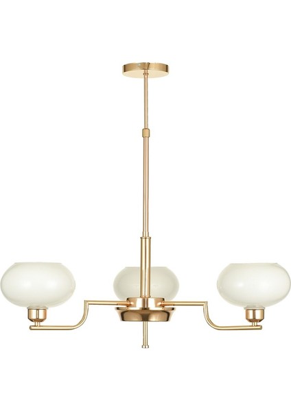 Vanna 3 lü Beyaz Camlı Salon Oturma Odası Modern Sarkıt Avize - (Gold Kaplama) fiyatları