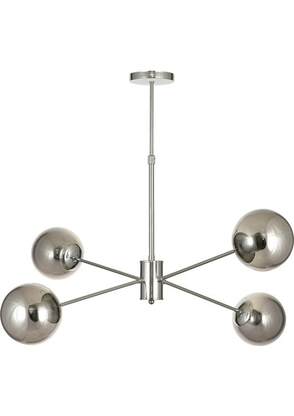 Pinza 4 lü Füme Camlı Salon Oturma Odası Modern Kollu Avize - (Krom Kaplama) fiyatları