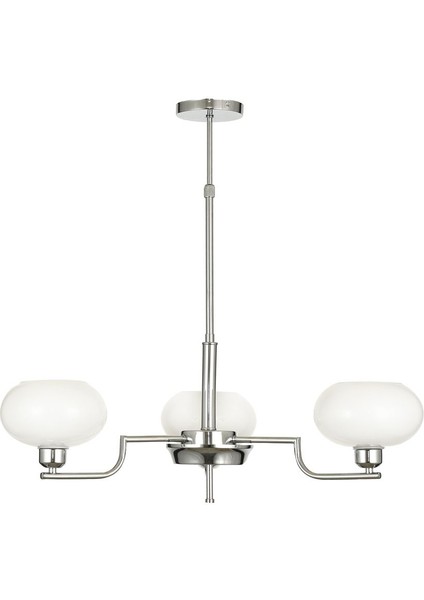 Vanna 3 lü Beyaz Camlı Salon Oturma Odası Modern Sarkıt Avize - (Krom Kaplama) modelleri