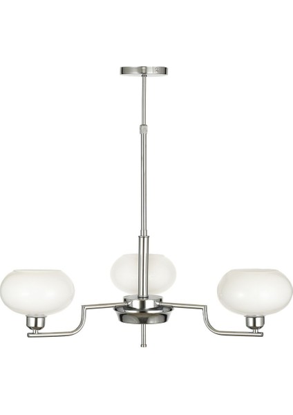 Vanna 3 lü Beyaz Camlı Salon Oturma Odası Modern Sarkıt Avize - (Krom Kaplama) fırsatları