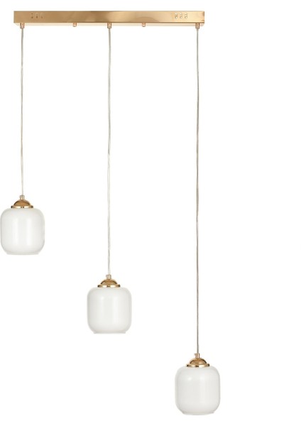 Siena 3 lü Yemek Masası Üstü Beyaz Camlı Modern Sarkıt Avize - (Gold Kaplama) fiyatları