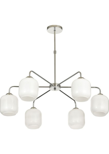 Siena 6 lı Beyaz Camlı Salon Oturma Odası Modern Sarkıt Avize - (Krom Kaplama) fiyatları