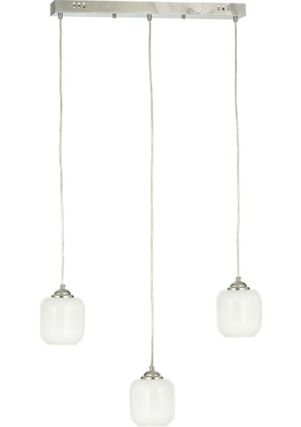 Siena 3 lü Yemek Masası Üstü Beyaz Camlı Modern Sarkıt Avize - (Krom Kaplama) fiyatları