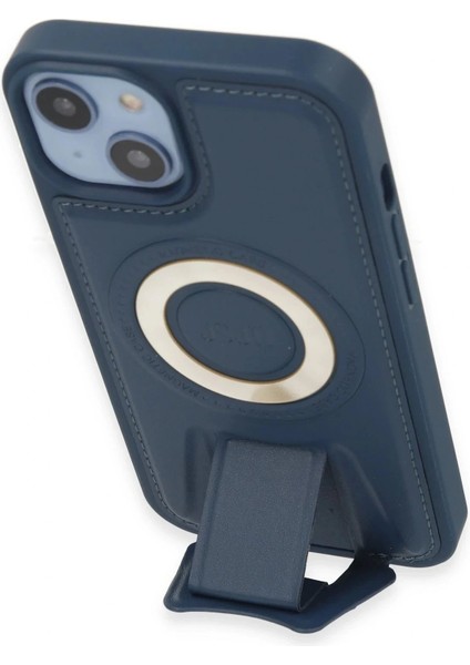 iPhone 14 Kılıf Merkür Magneticsafe Standlı Kapak - Lacivert indirimleri