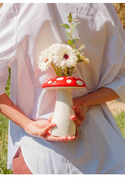 Çok Renkli Vazo Doıy Amanita Mantar Büyük Vazo fırsatları