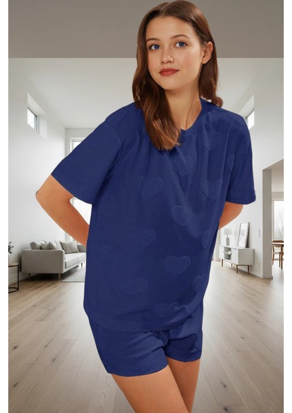 Pamuklu Örme Pijama Takımı Kalpli Desenli Regular Kalıp Zarifane Tasarım Seçkin Malzeme fiyatları